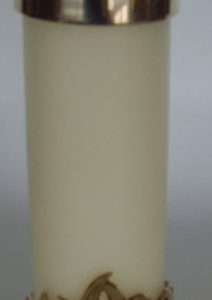 Candle holder in gold-plated brass with flame decoration