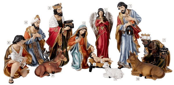 11 Piece Nativity Fiberglass Crib Set (1384) - Image 2