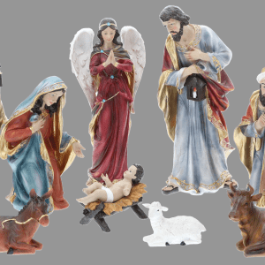 11 Piece Nativity Fiberglass Crib Set (1384)