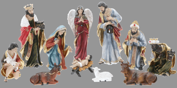 11 Piece Nativity Fiberglass Crib Set (1384)