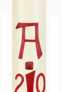 (NO 2) 40x3inch Paschal Candle With Wax Relief And Incense Grains