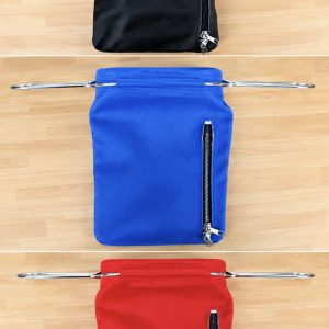 Lockable Metal Handled Leather Collection Bags with Double Zip