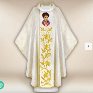 Chasuble with the embroidered image of St. Carlo Acutis