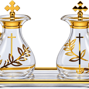 1501 100cc crust with gold design & glass tray